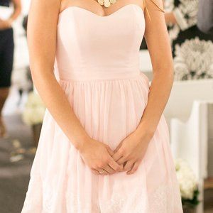 David's Bridal Size 2 Petal/Blush Pink